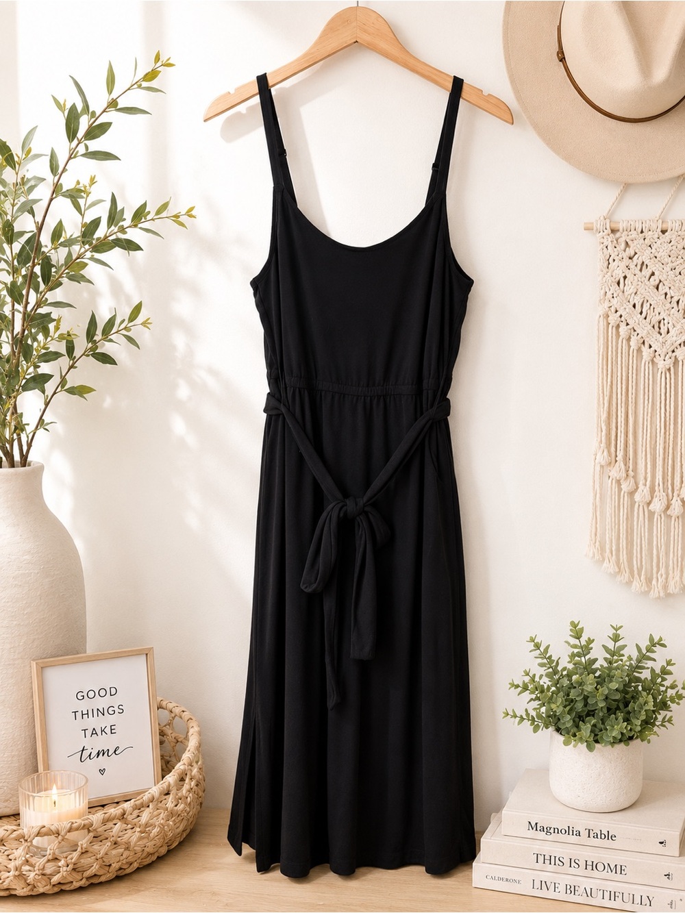 torrid Black Sleeveless Tie-Waist Jumpsuit